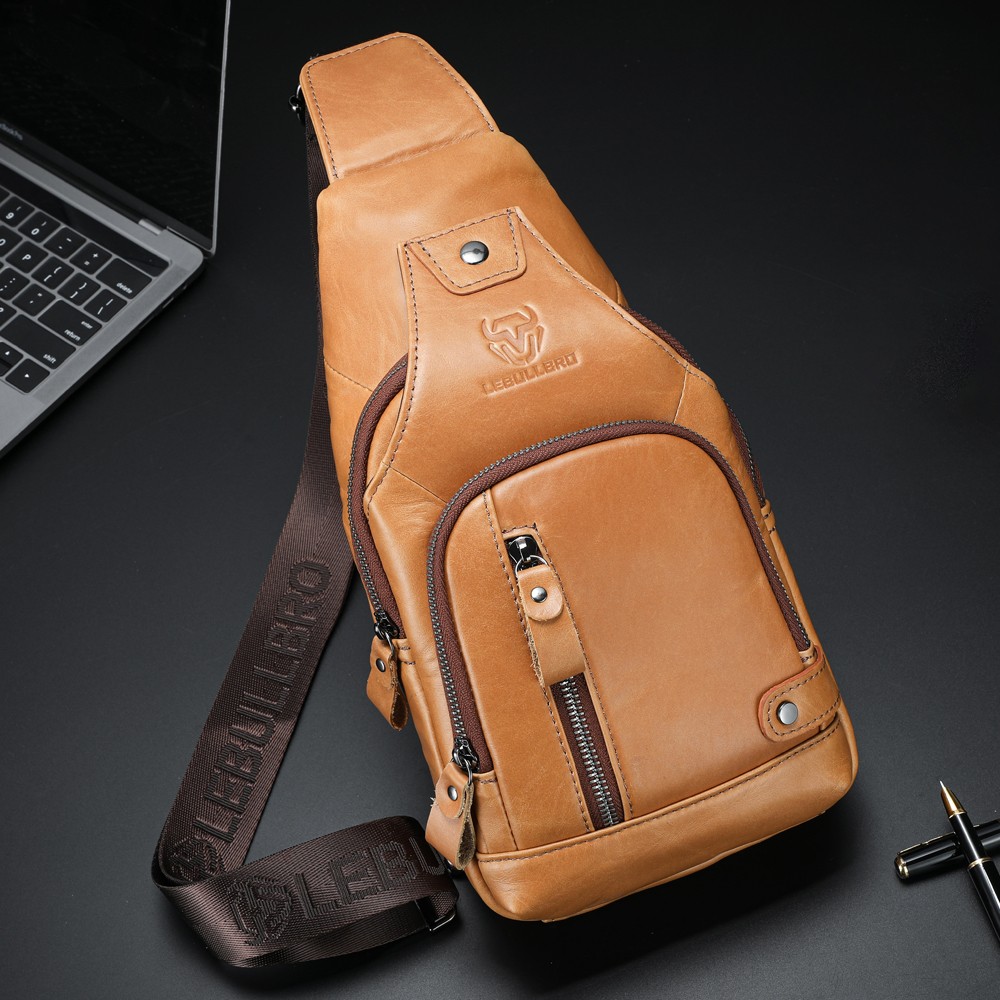 Sling Backpack for Men Chest bag Crossbody Bag Shoulder Bag 100% Genuine Leather