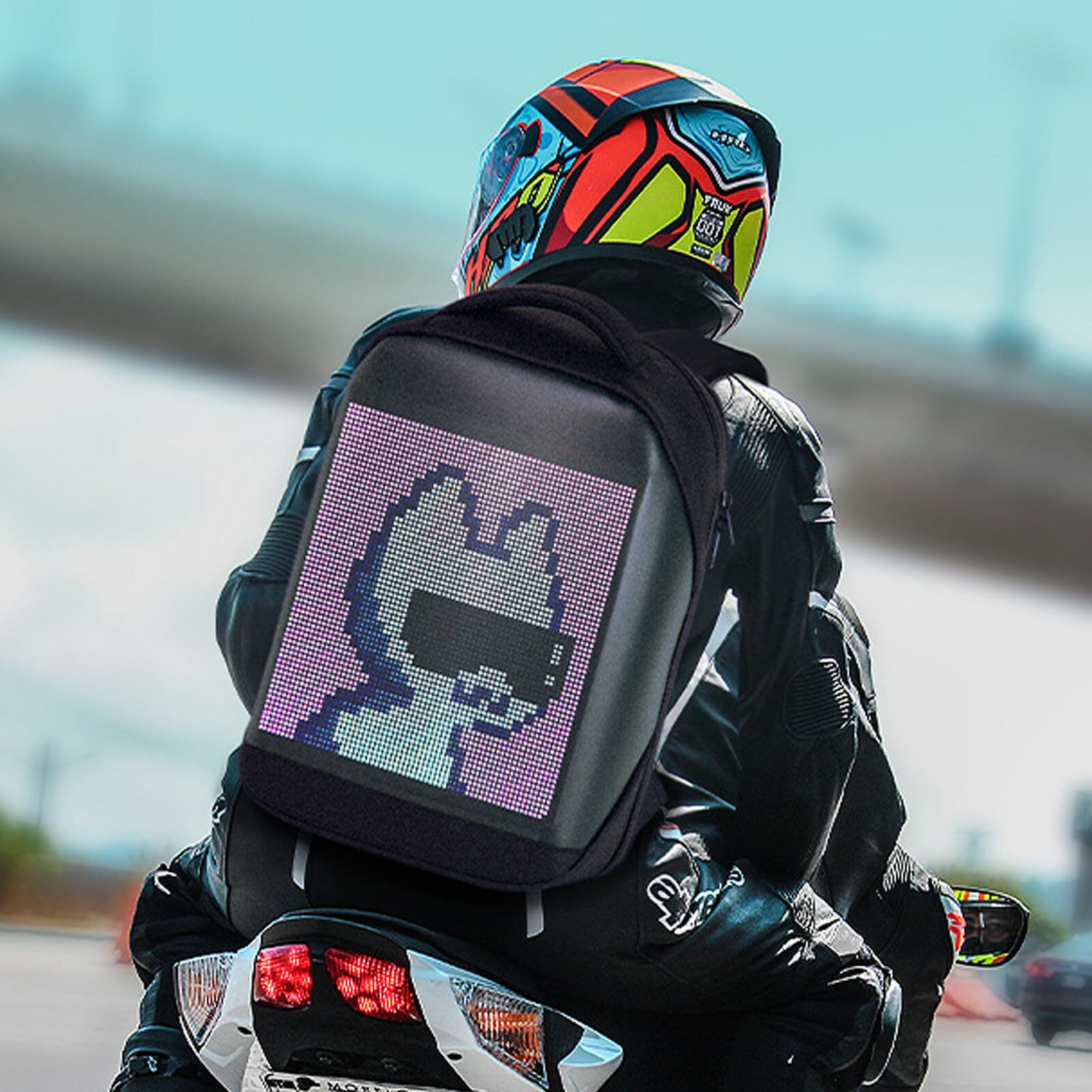 LED Backpack with Full-color screen, Laptop Backpack, DIY programming Backpack