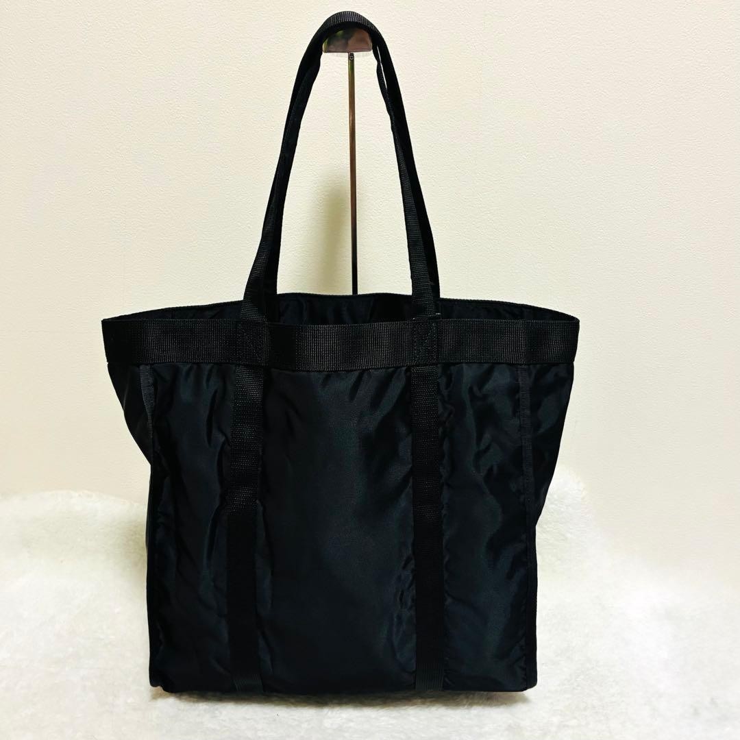 Authentic PORTER Yoshida Kaban Reversible Tote Bag Black Nylon 33cm x 34cm x 10c