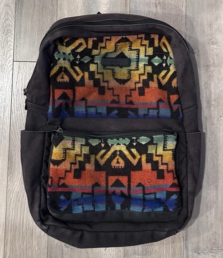 Pendleton Geometric Multicolor Backpack Zip Closure Adjustable Strap Men’s Trib…