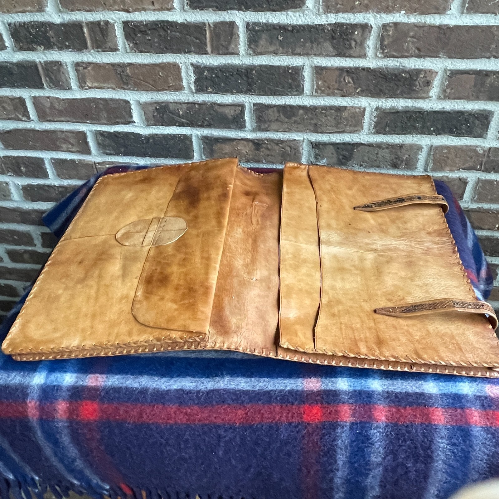 HANDMADE VINTAGE 1970s PYTHON SNAKE SKIN LEATHER MACBOOK BRIEFCASE BAG R$1498
