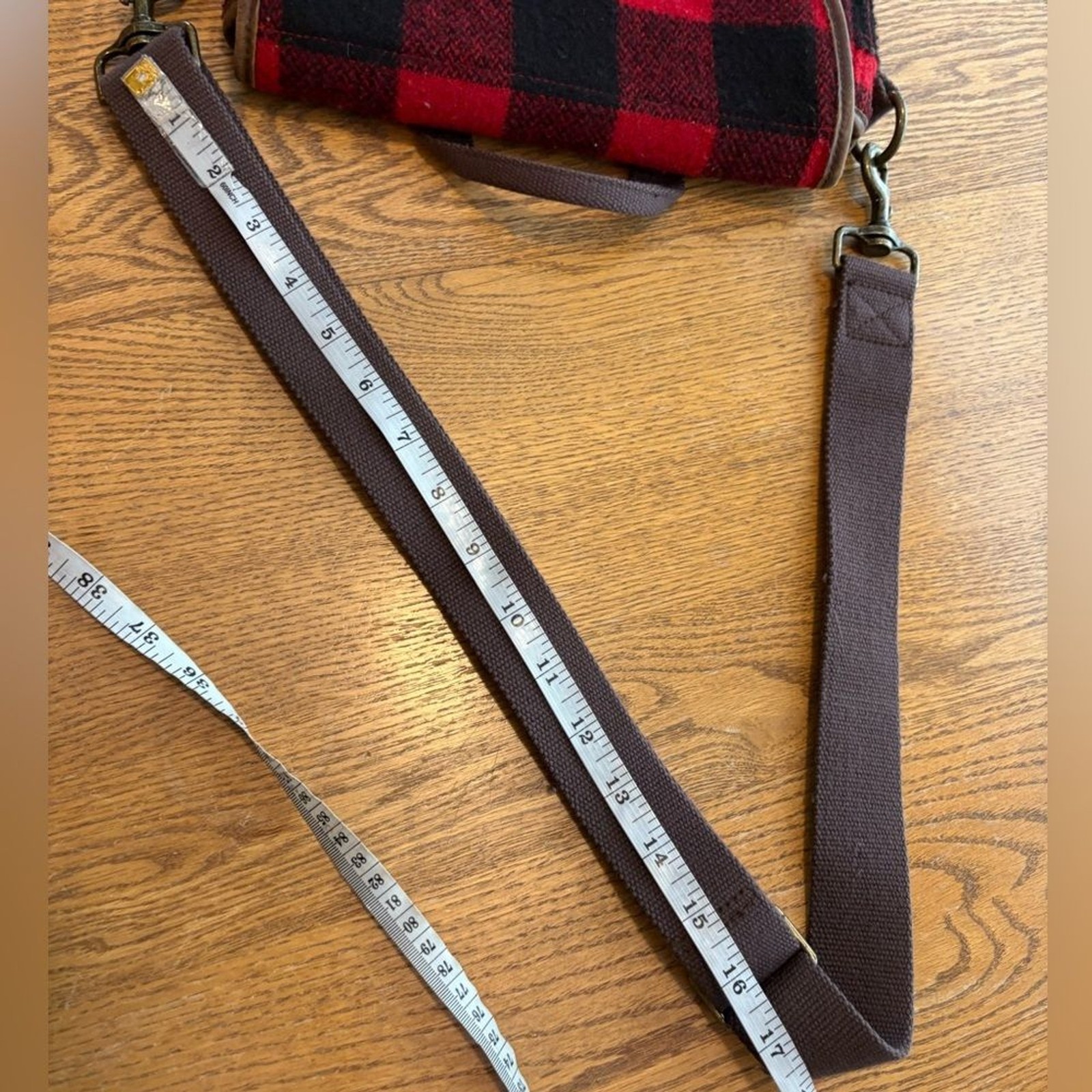 J. Crew Men’s Red Black Buffalo Plaid Messenger Bag Computer Bag