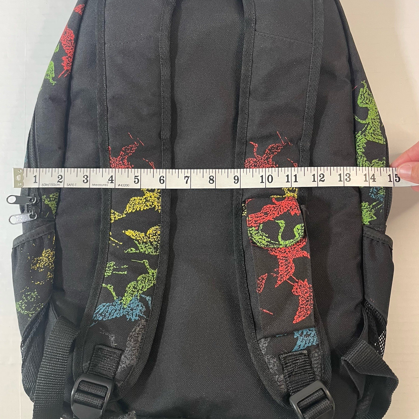 Billabong Black School Bookbag Backpack Neon Colorful Bird Print