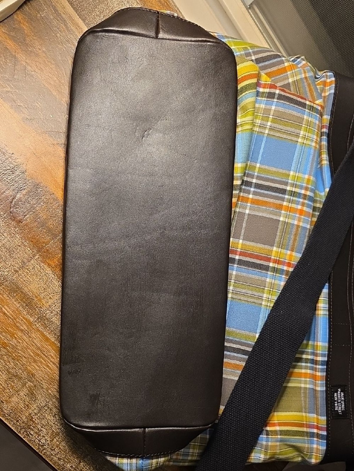 Jack Spade Plaid Fabric Open Tote Bag