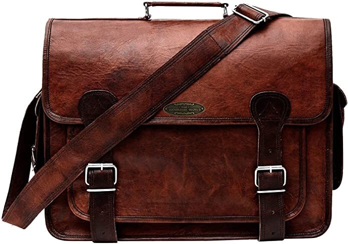 Handmade Vintage Genuine Leather Messenger Office Briefcase Satchel Shoulder Bag