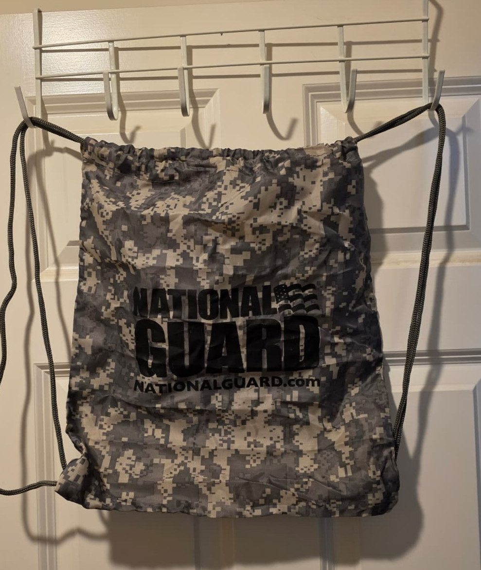 National Guard Digital Camo Drawstring Backpack Cinch Sack Gym Bag OSFA N3
