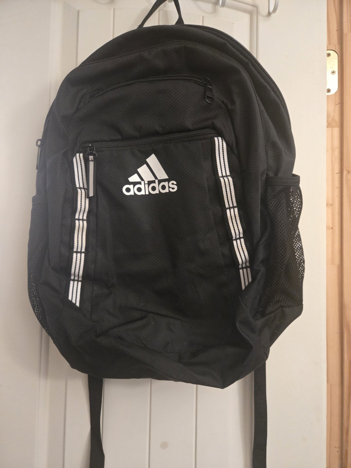 adidas Excel 6 Backpack Black White 3 Stripe Padded 16″ Laptop School Bag