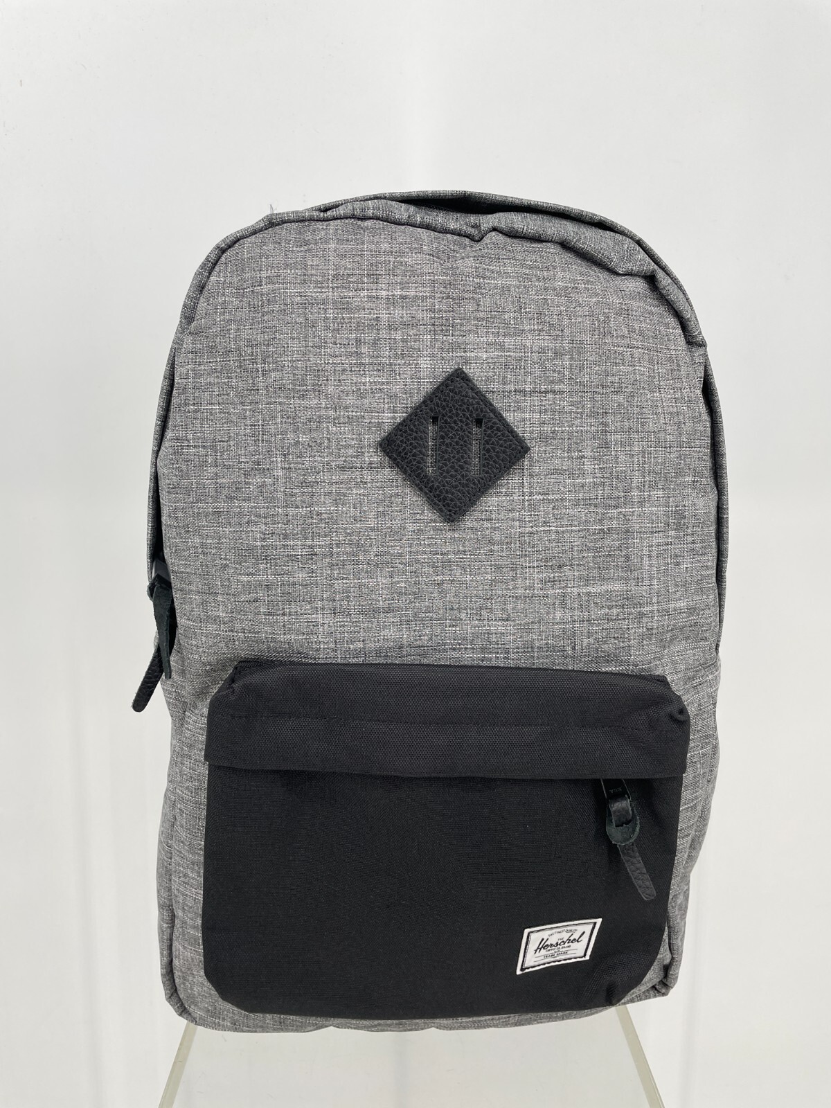 Herschel Mens Heritage Ravenx Crosshatch Backpack Gray Black 21.5L 18×12.25×5.5″