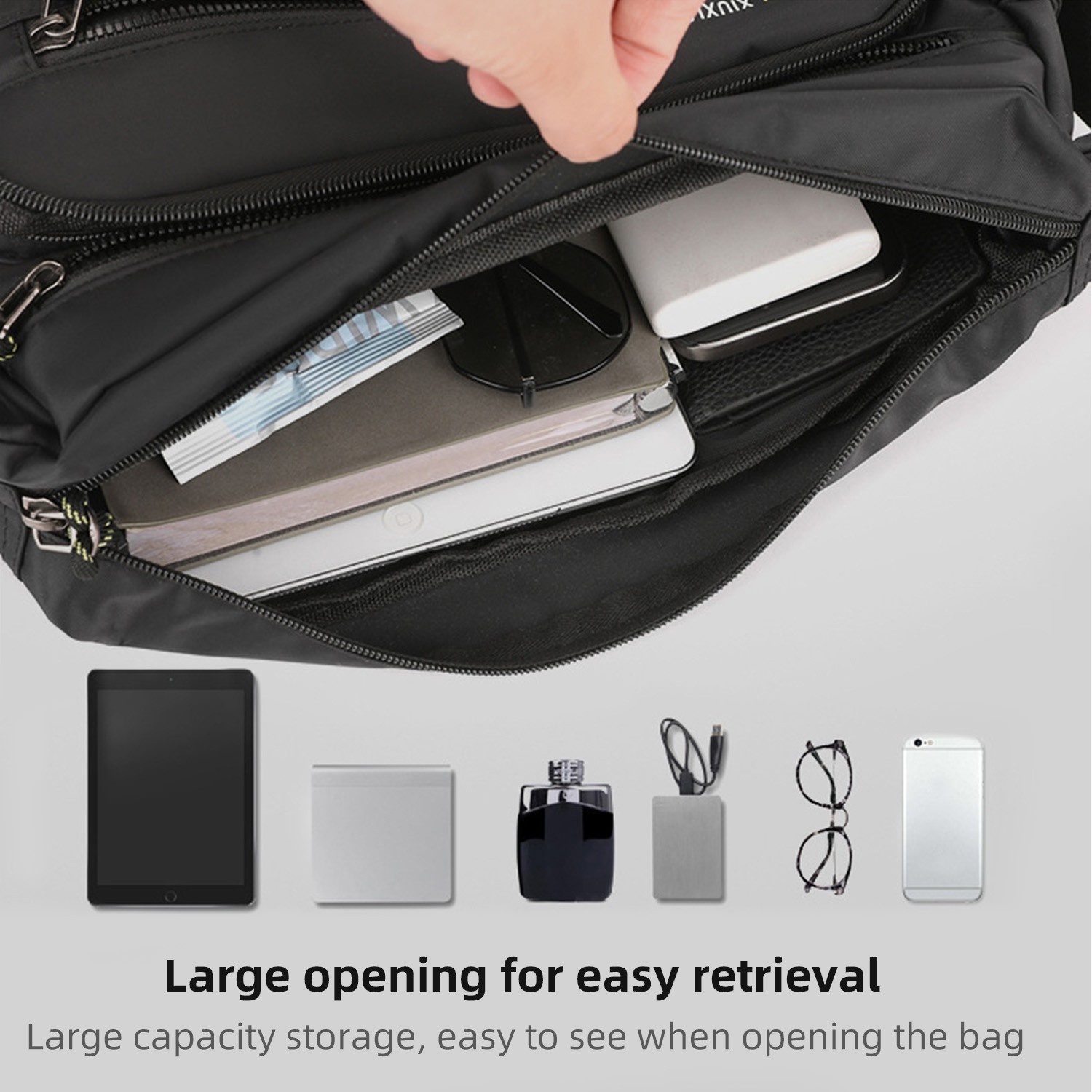 Men Shoulder Bag Waterproof Adjustable Straps Sling Bag – father’s day gift