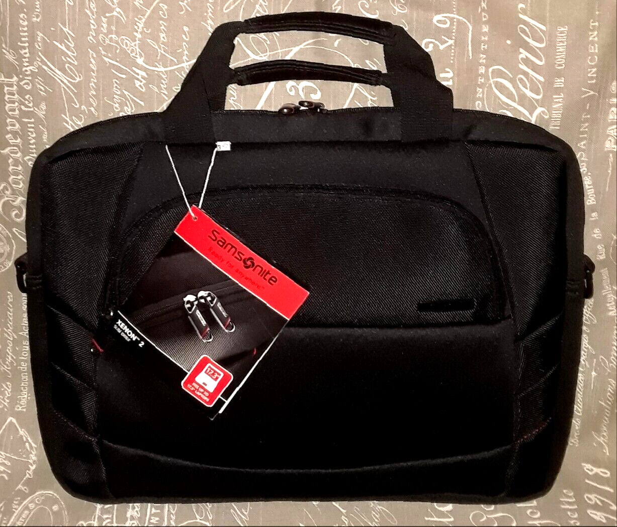 SAMSONITE XENON 2 Black Lightweight Nylon Messenger Crossbody Laptop Padded Bag