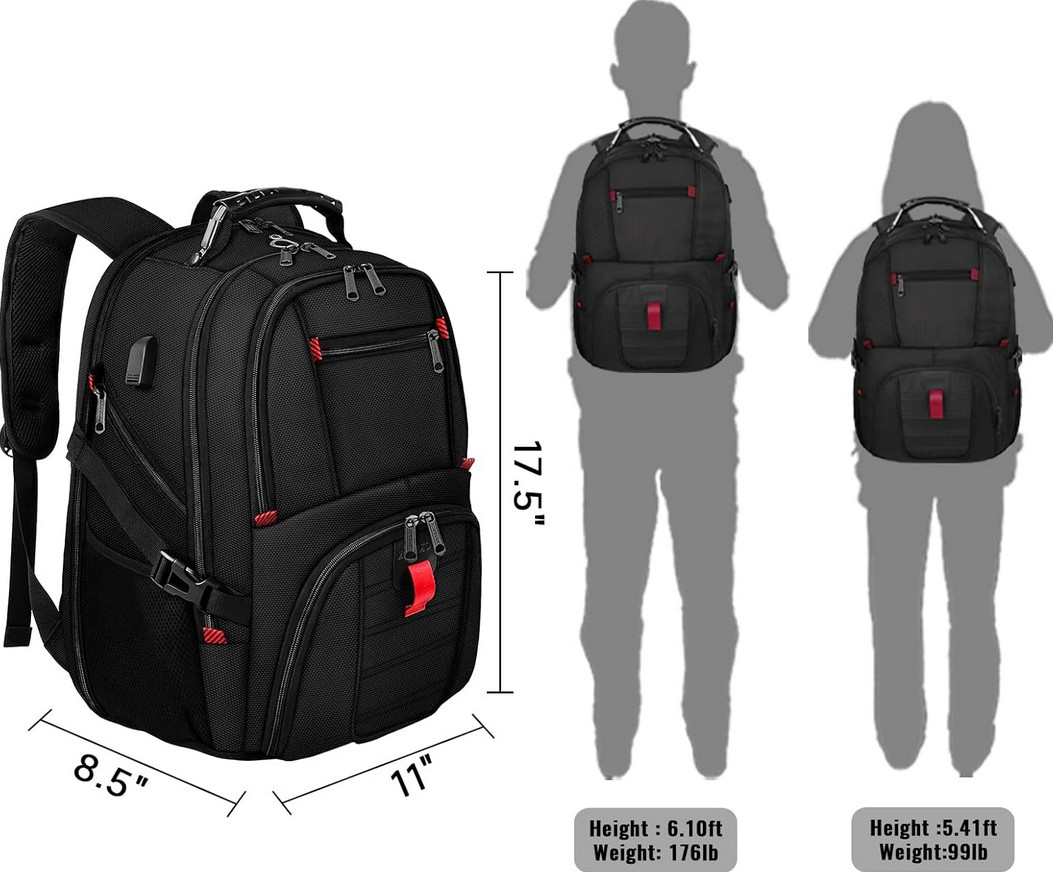 Travel Backpack Extra Large 15.6″ Laptop Backpacks for Men Women Water Resistant
