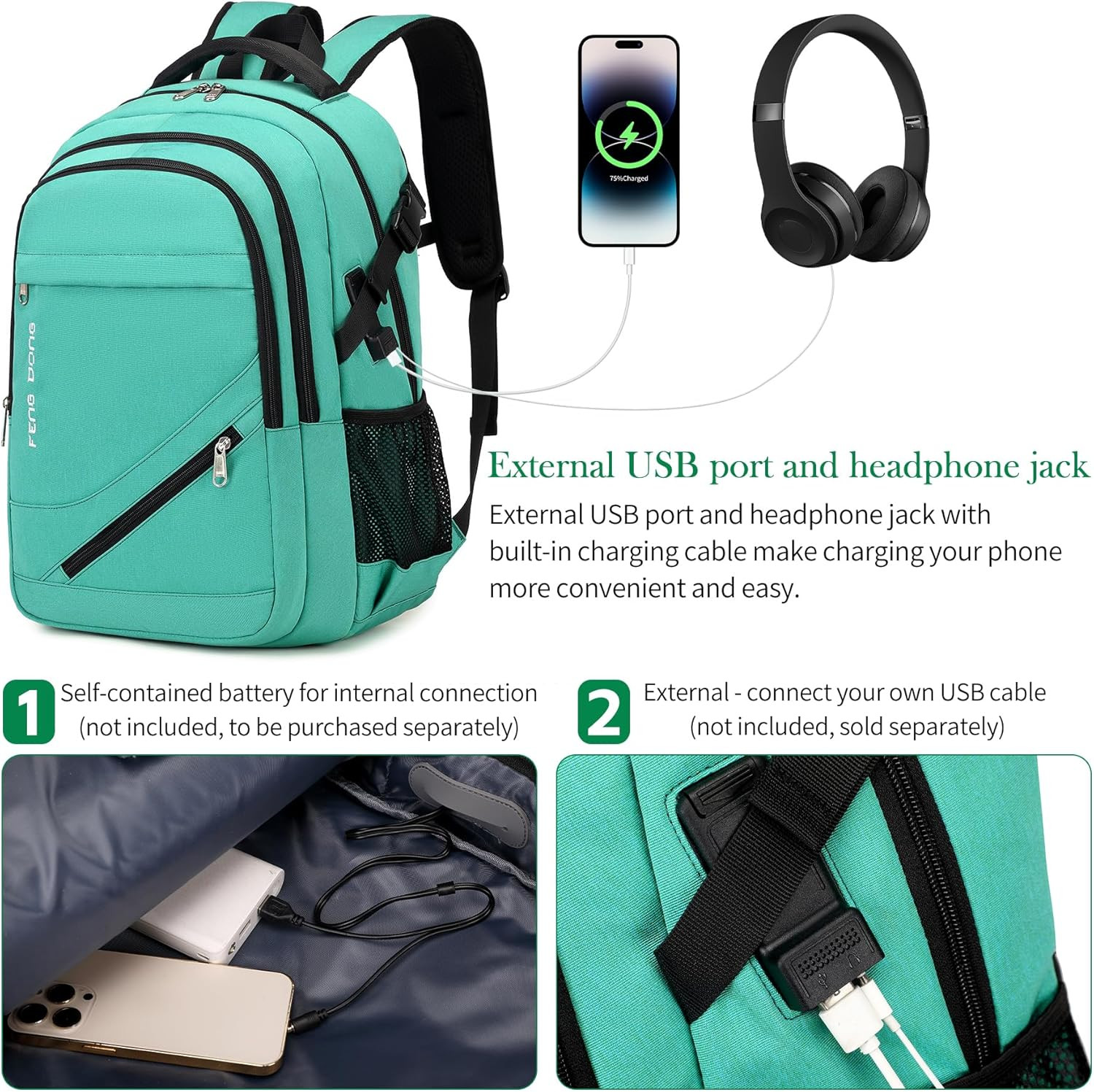 17.3″ Large Laptop Backpack Durable Waterproof Travel College Backpack Bookbag f