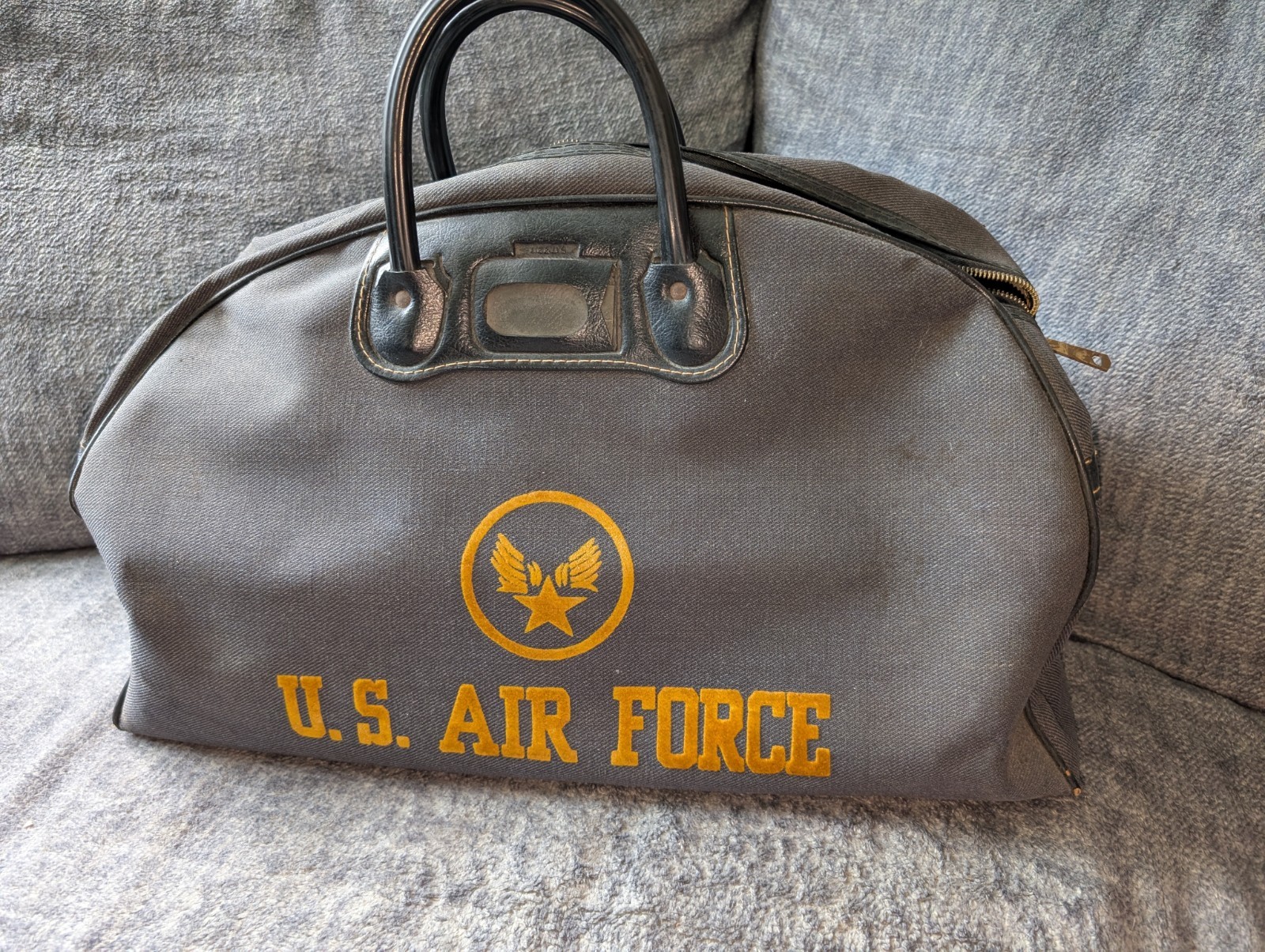 Vintage 1950s USAF Cold War Era Handled Carry On Duffle Bag! Free Shipping!