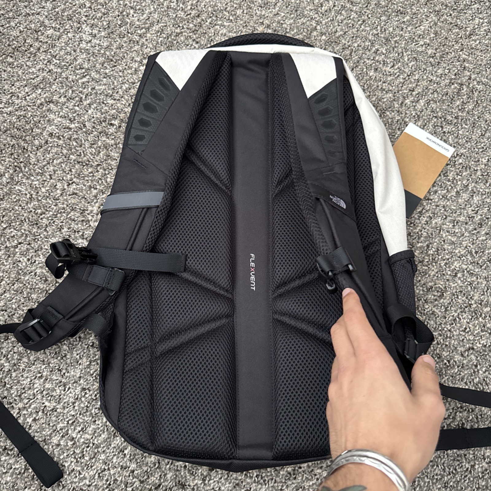 The North Face Groundwork Backpack Beige Black Blue NWT Outdoor Hiking Travel