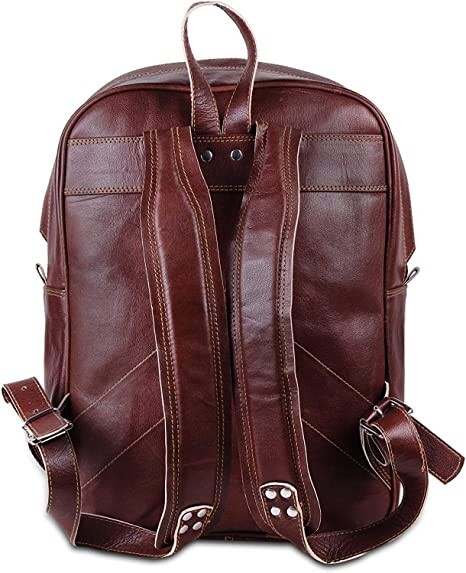 Handmade Men’s Leather Backpack Laptop Bag Brown Rucksack Travel School Daypack