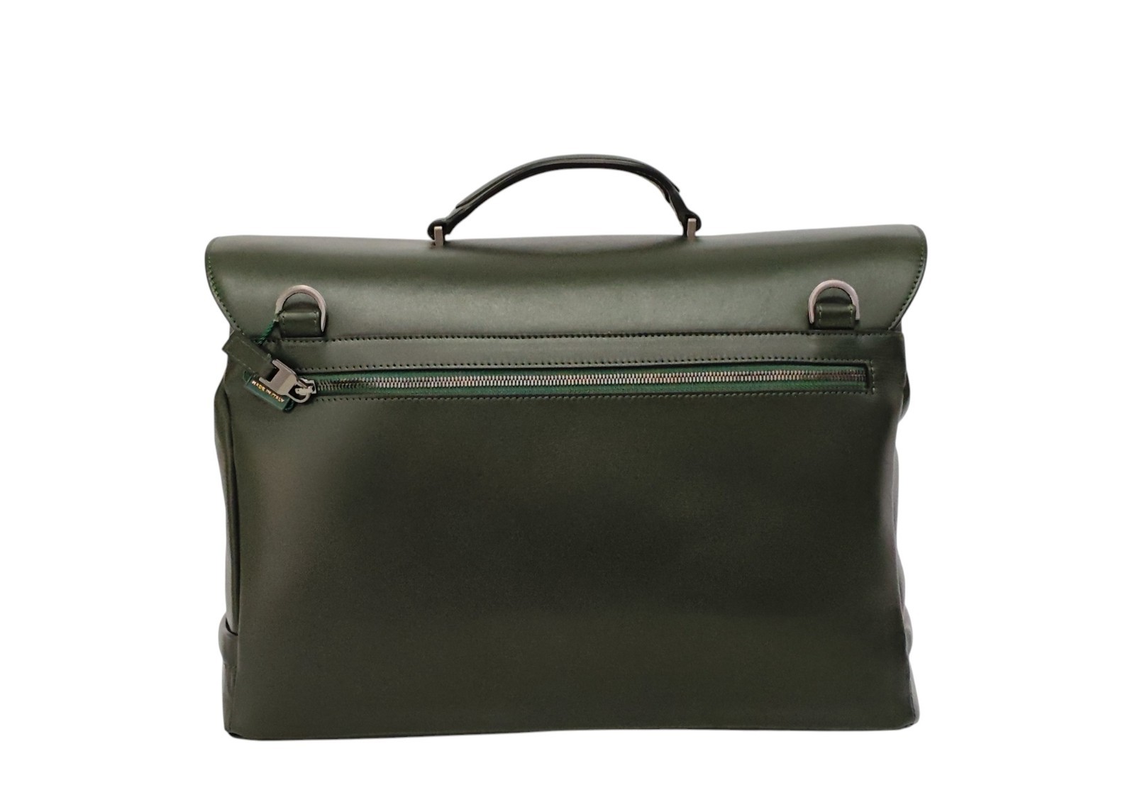 1220$ PINEIDER FIRENZE “Metro Smooth” Calf Briefcase Work Doctor Bag Noble Green