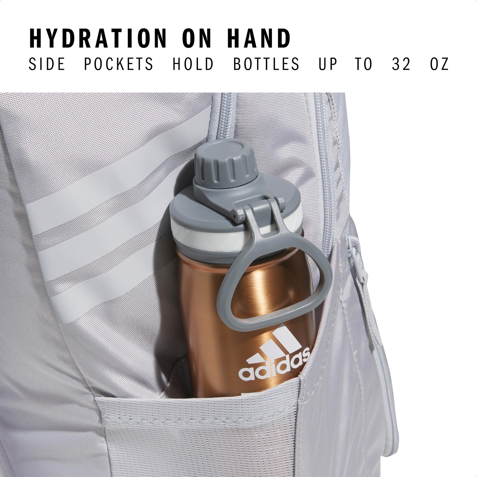 Adidas Light Grey 4.0 Backpack Water Resistant Storage For Soccer And Gear