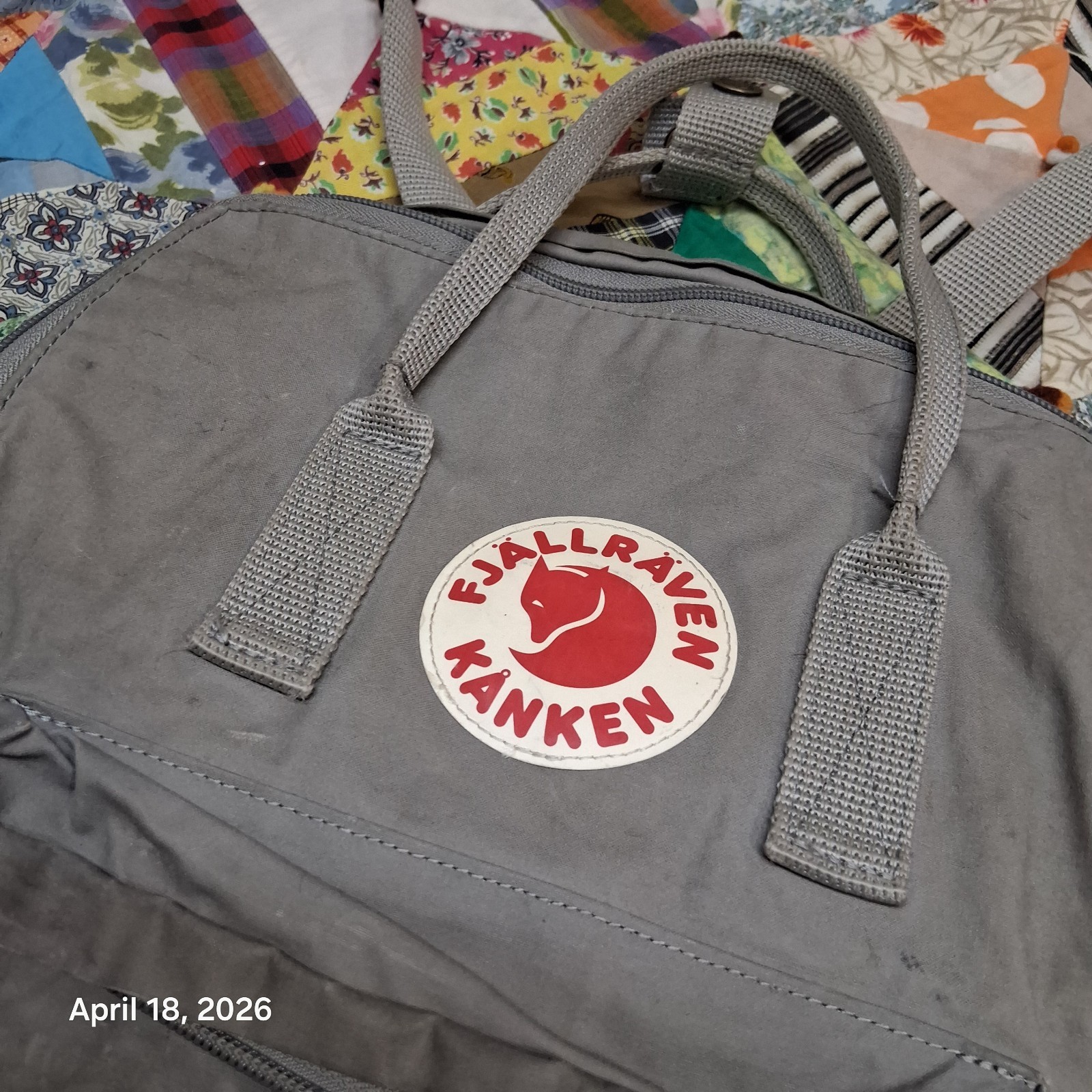 Fjallraven Kanken Backpack Classic Gray Distressed Made in Sweden