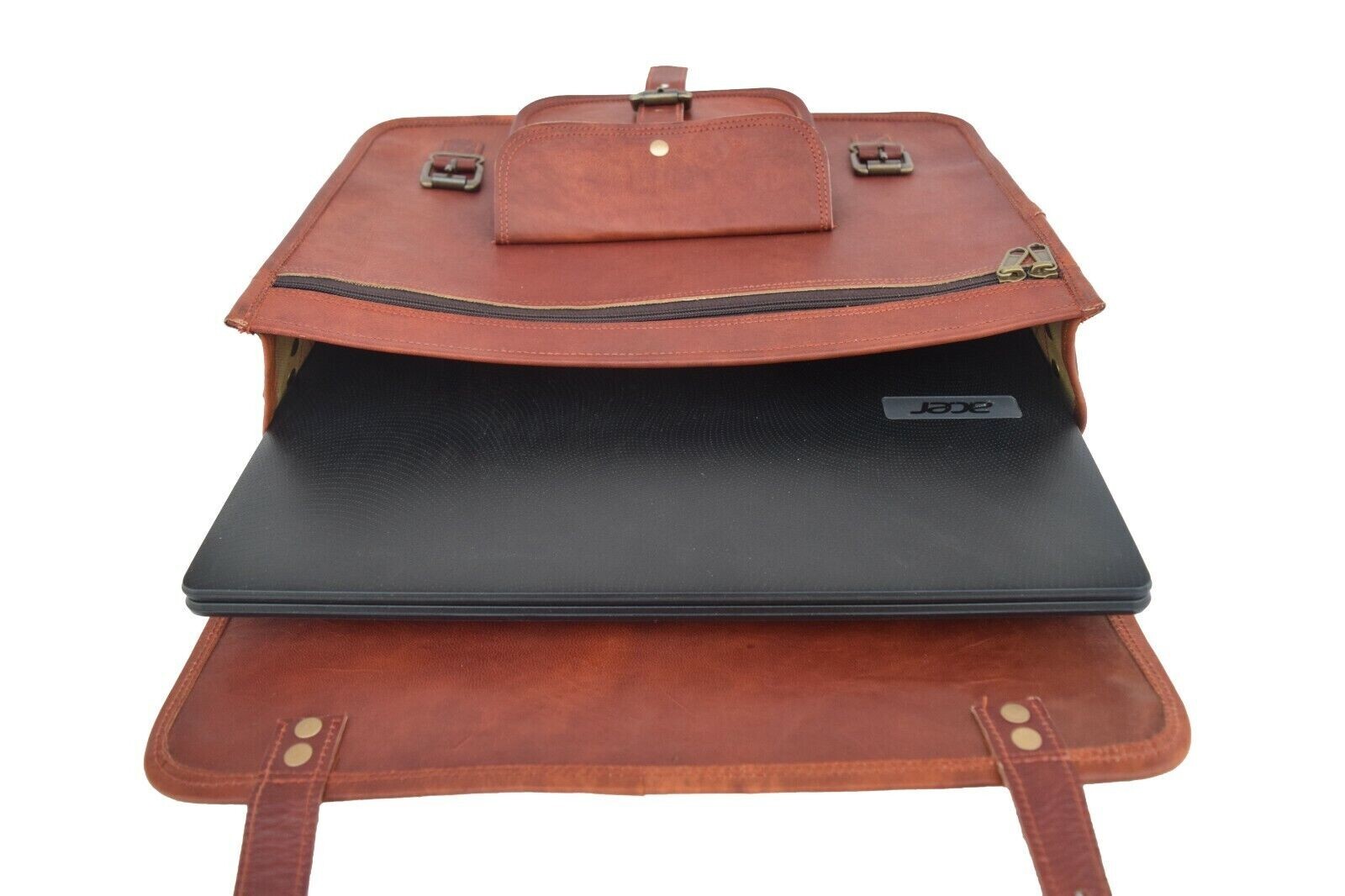 Briefcase Shoulder Bags Leather Messenger Bag 15 In Laptop Satchel Office School