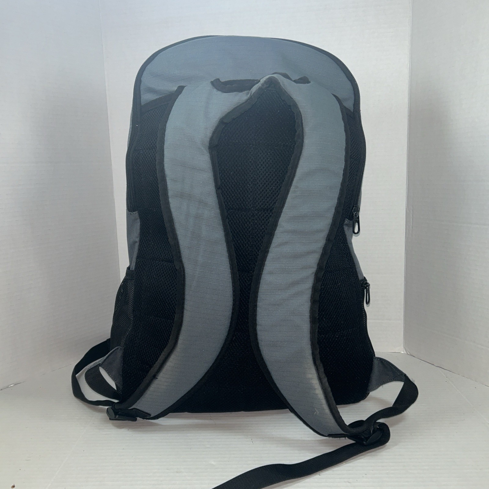Nike Swoosh Logo Backpacks Solid Black Gray Colorblock School College Work