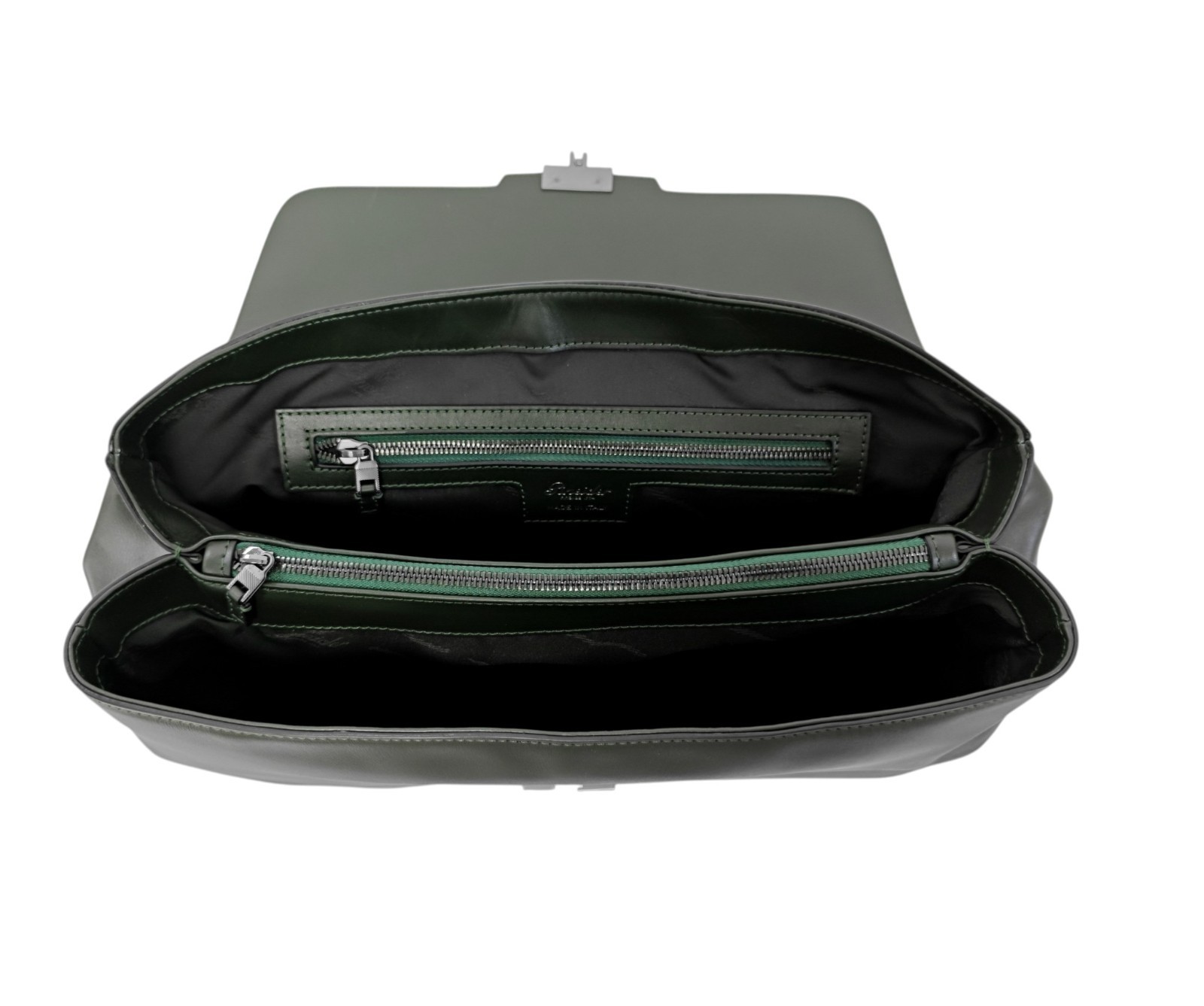 1220$ PINEIDER FIRENZE “Metro Smooth” Calf Briefcase Work Doctor Bag Noble Green