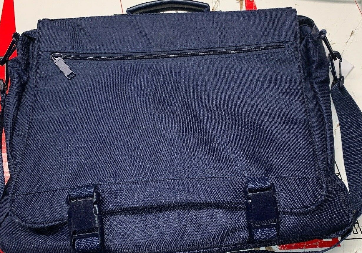 Canvas 15″ Blue Shoulder Messenger School Tote Bag