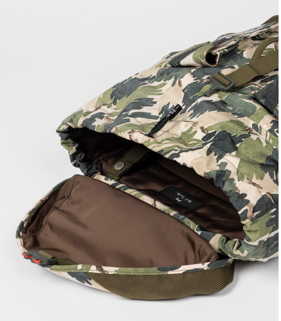 PS Paul Smith Canvas Backpack Khaki Green Abstract Camouflage print New $398