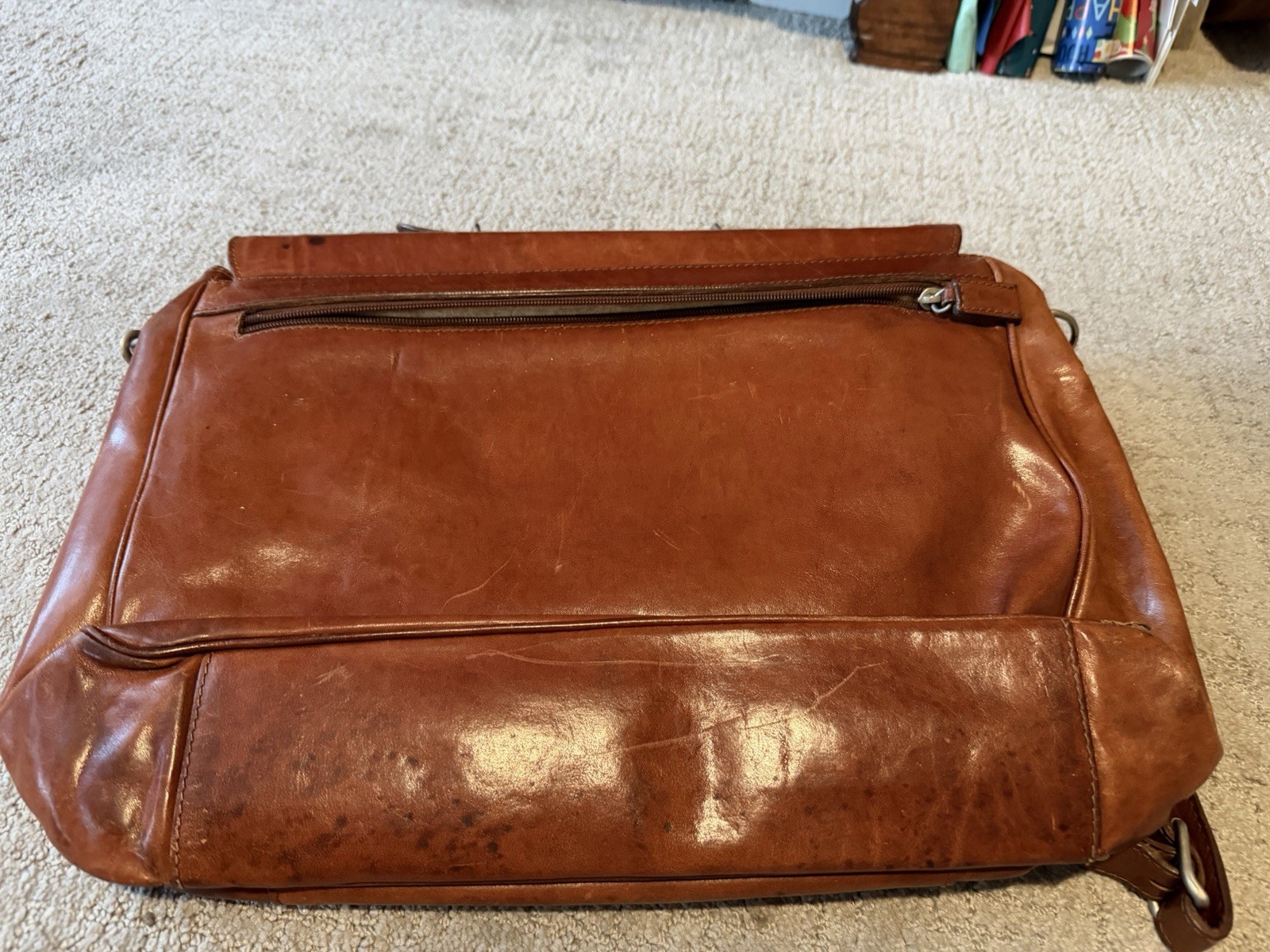Vintage T Anthony Soft Leather Briefcase – Cognac Brown Italian Leather — READ