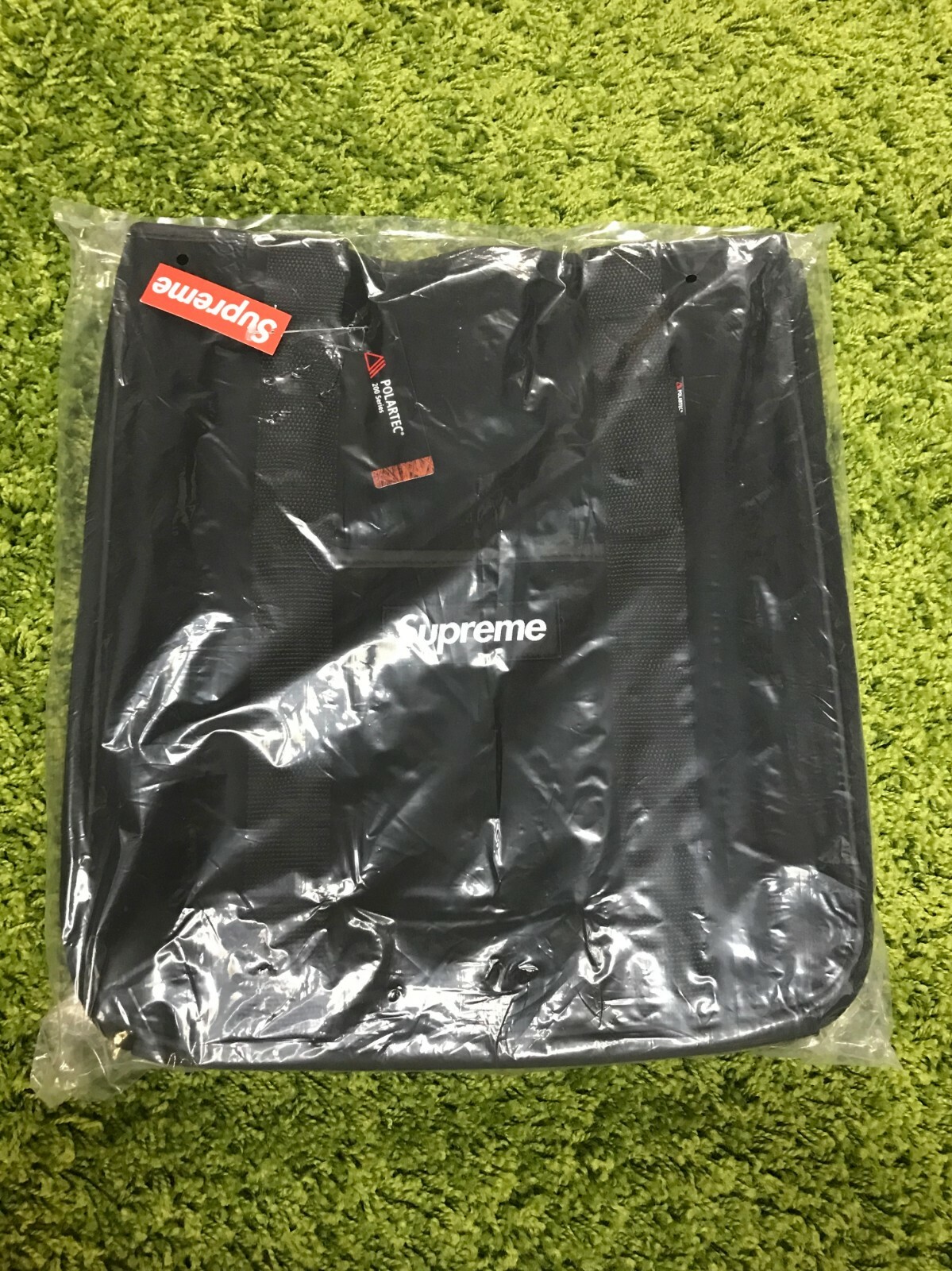 Supreme F/W 2018 Polartec Tote Bag Box Logo Red Black Yellow