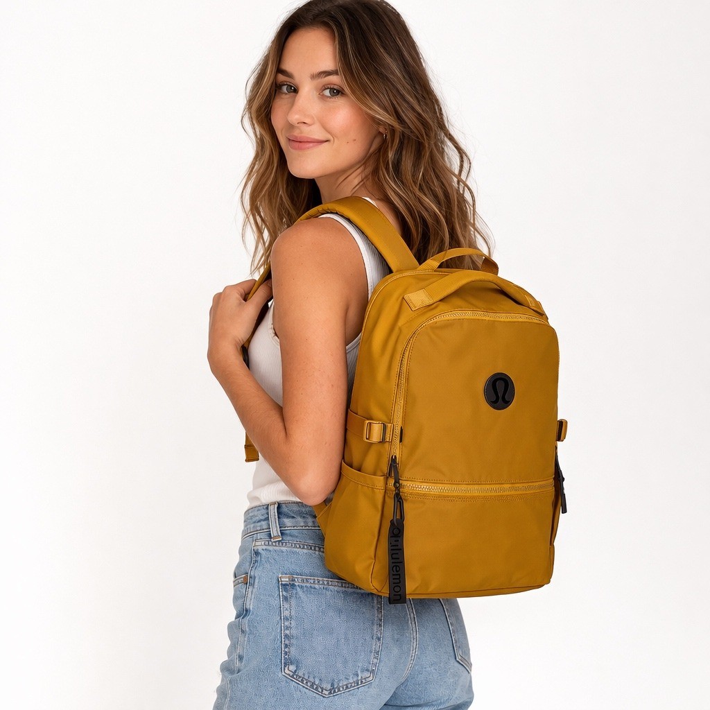 Lululemon New Crew Backpack Unisex O/S Brown Spiced Nylon Laptop Bag 22L School