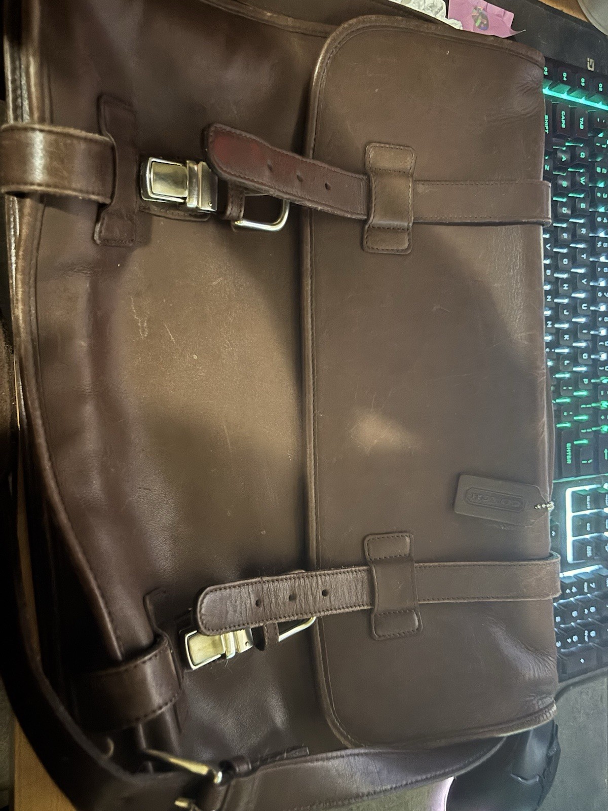 Coach Vintage Leather Messenger Bag Briefcase 2001 And Vintage Coach Binder