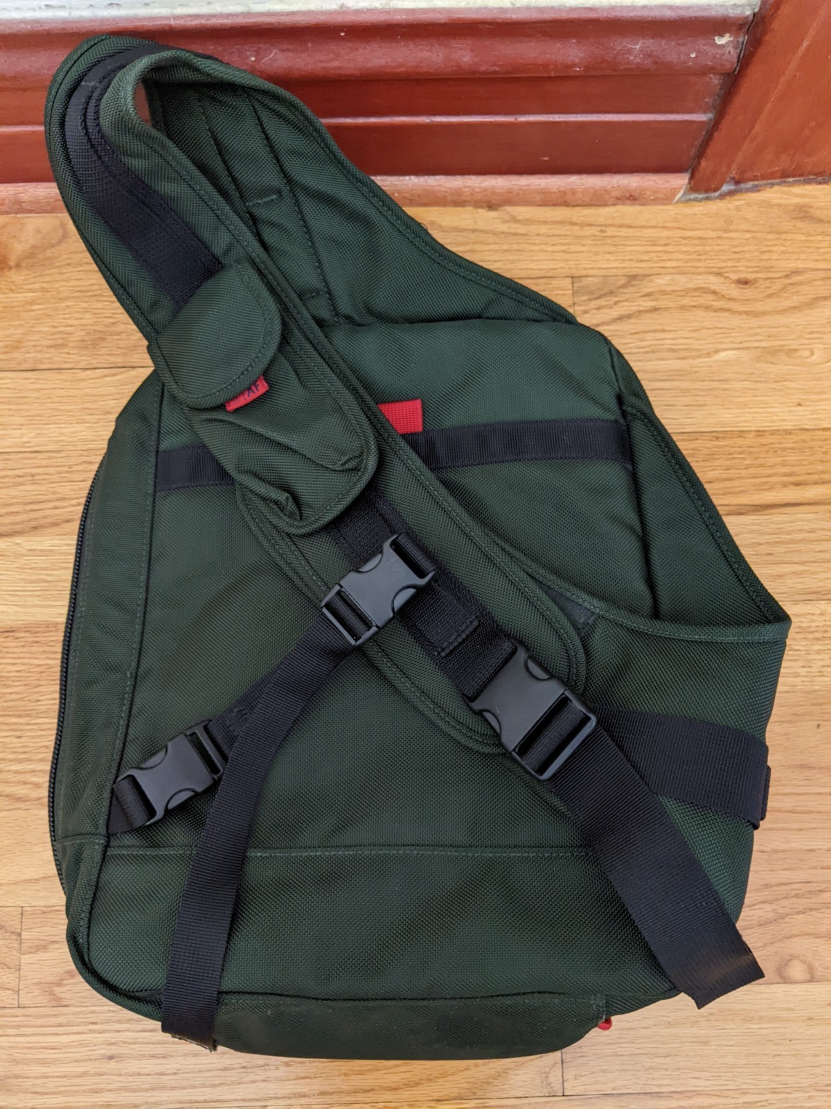 Vintage 90s Abercrombie & Fitch Green A-12 Sling Bag Crossbody Travel Pack Y2K