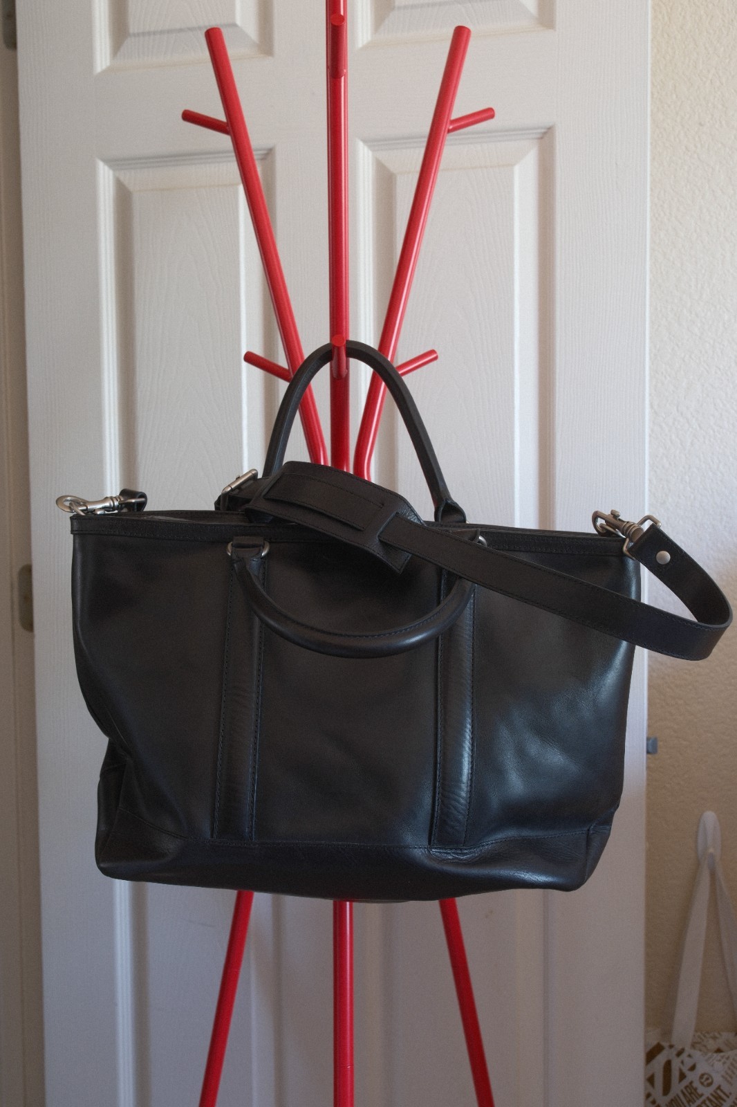 [Officine Creative] Quentin 008 Black Leather bag with removable straps