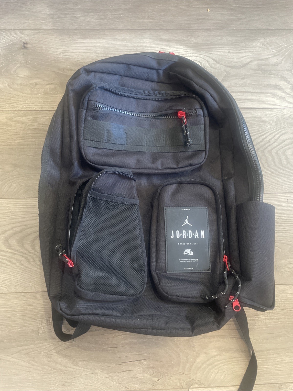 NIKE Air Jordan Hesi Backpack Black Utility Zip Adult Unisex 22L
