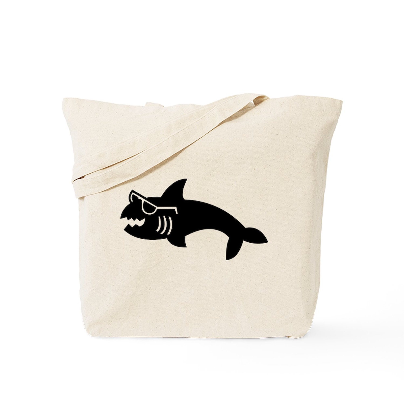 CafePress Hipster Shark Natural Canvas Tote Bag, Cloth Shopping Bag (870896907)