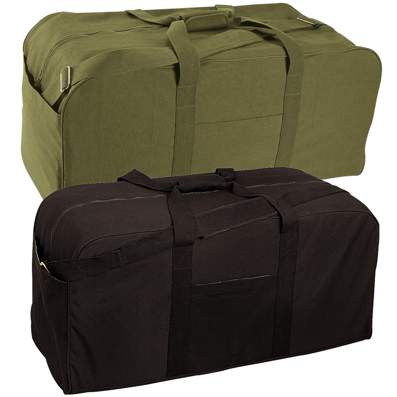 Gym Bags – Jumbo Cargo Gym & Sports Bag -Heavyweight Canvas 34″x16″x15″ Black/OD