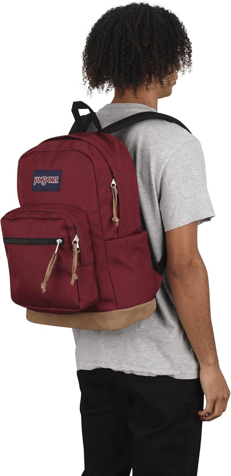 Stylish Red Right Pack Backpack with Padded Laptop Sleeve & Water Bottle Pocket