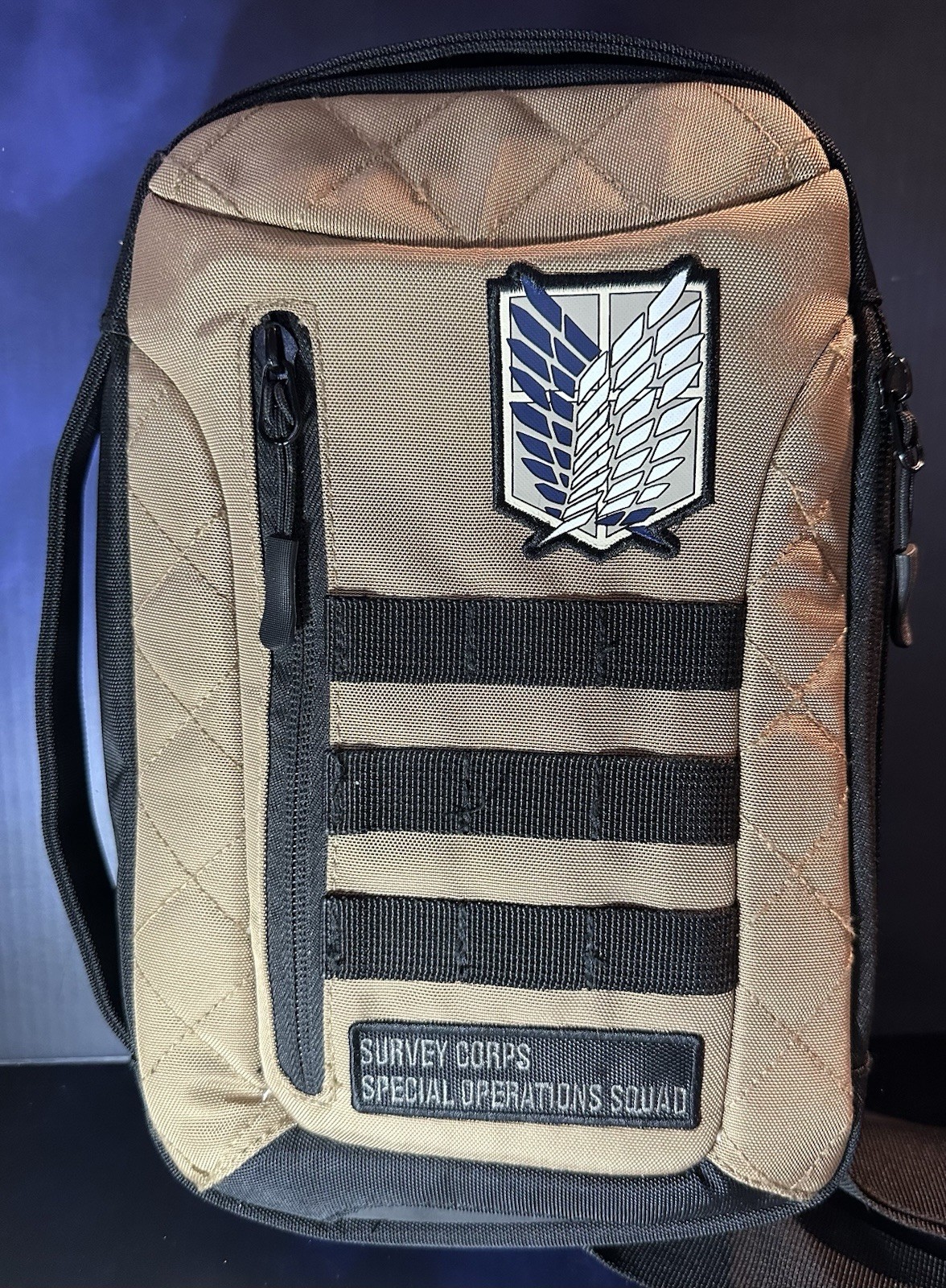 Black /Tan Tactical Anime Sling Bag “Attack On Titan” Scout Regiment