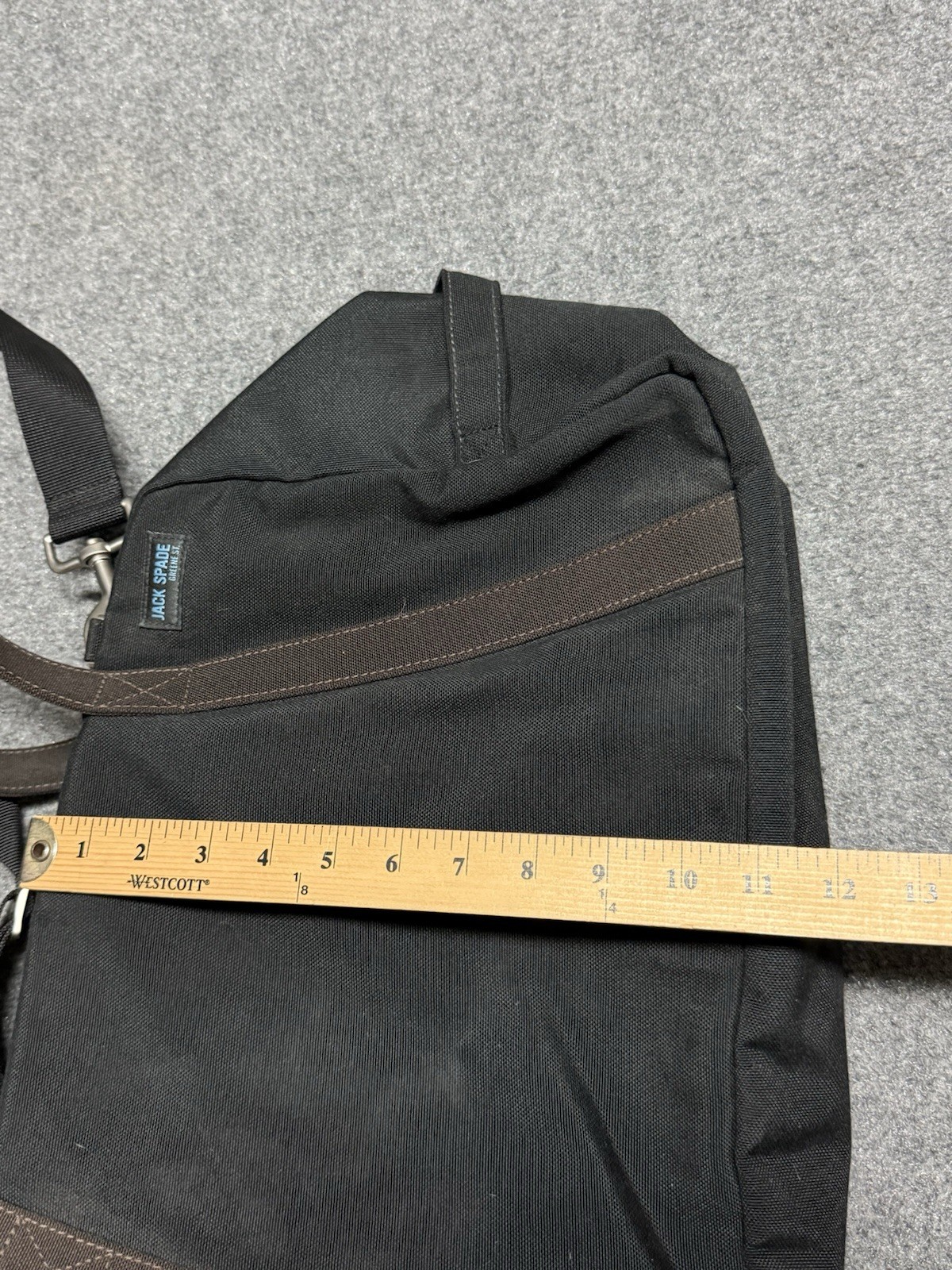 Jack Spade Duffle Bag Black Overnight Weekend Canvas Luggage Greene St