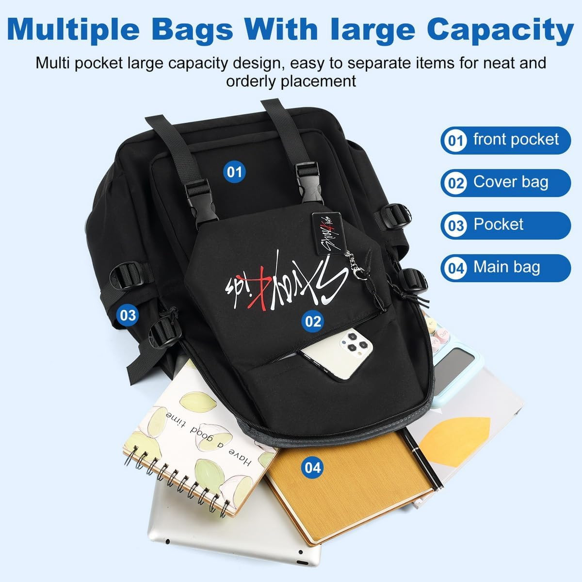 Stray Backpack Merch Skz Schoolbag Casual Travel Laptop Backpack for Stay Fans G