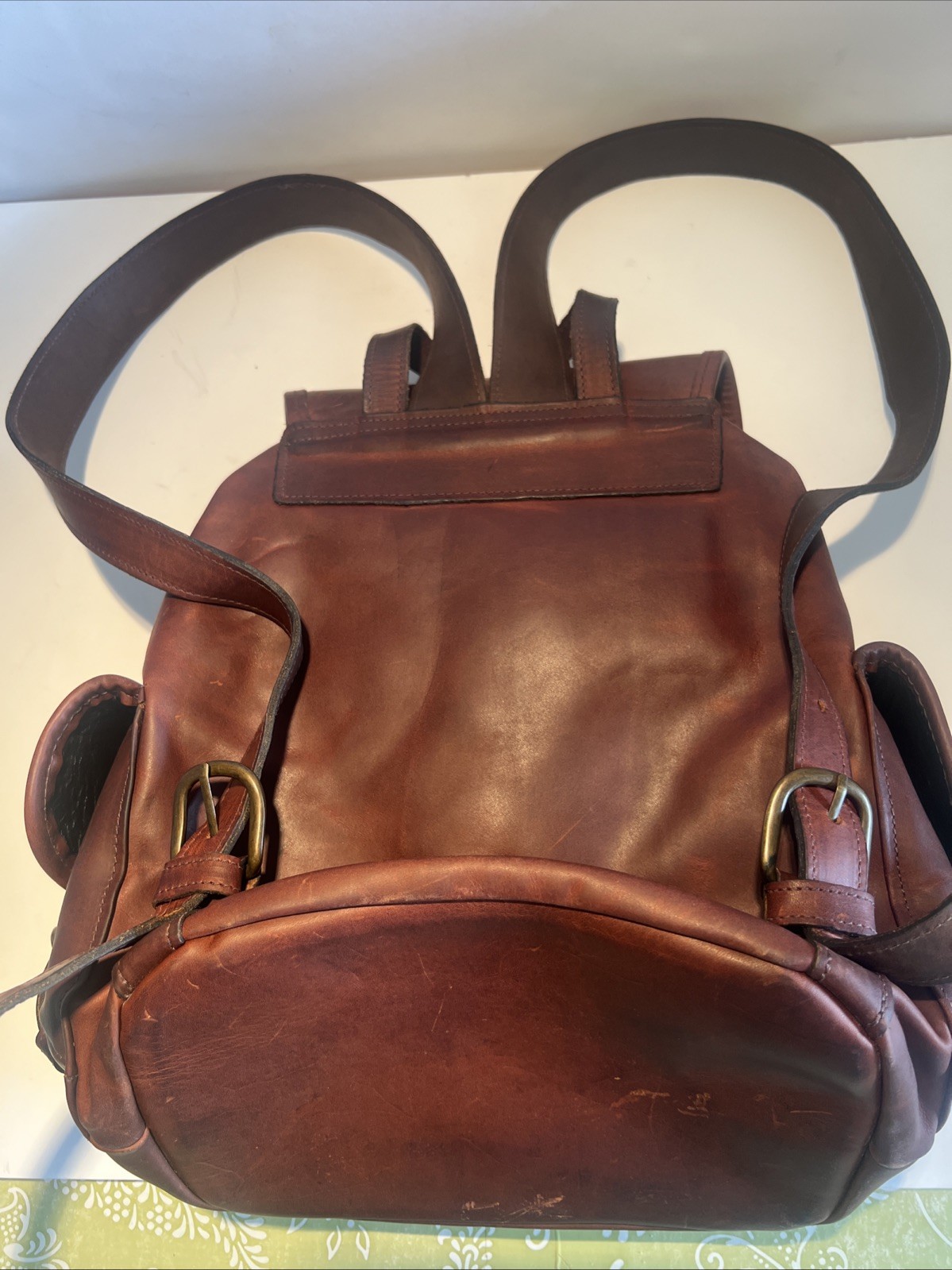 Custom Hide Genuine Leather Brown Rucksack Original Backpack Made In USA $669