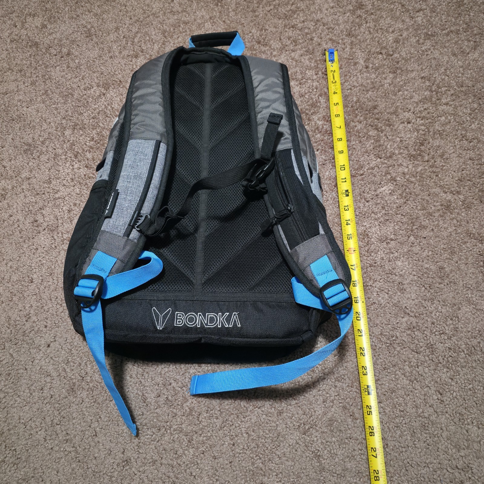 Bondka 19.5″ Eolus Backpack Bag Work School College Laptop Gym Hiking Grey Blue