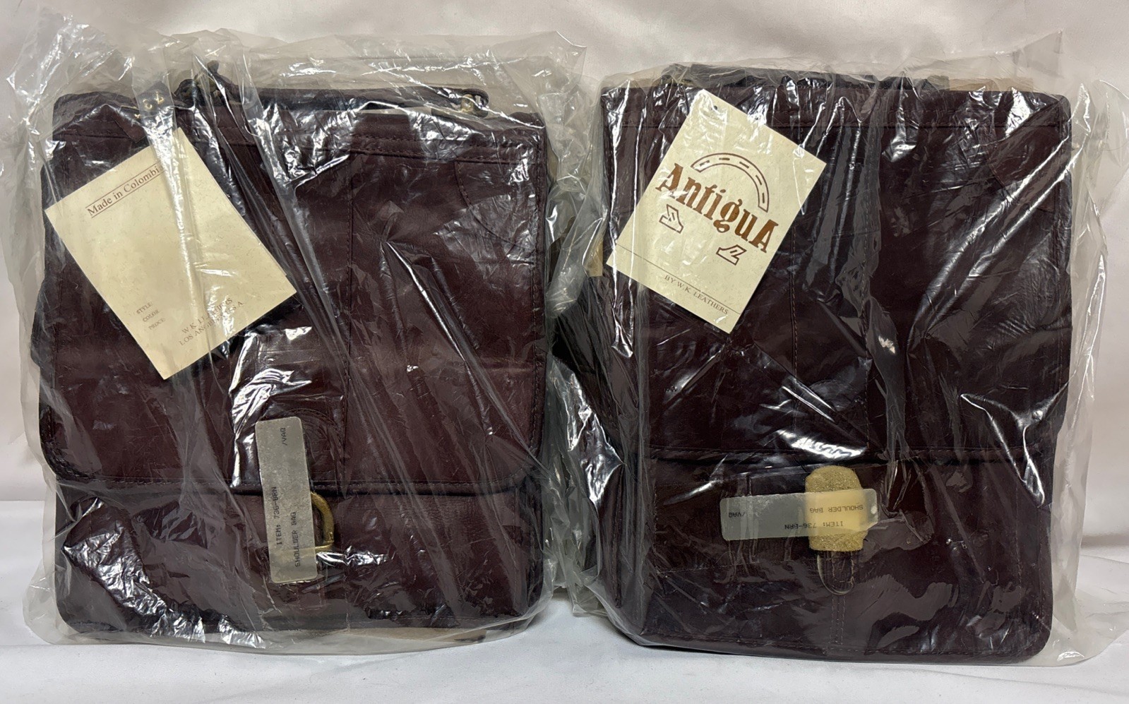 NOS AntiguA W.K Leathers 736 Brown Leather Shoulder Bag Purse Luggage Colombia