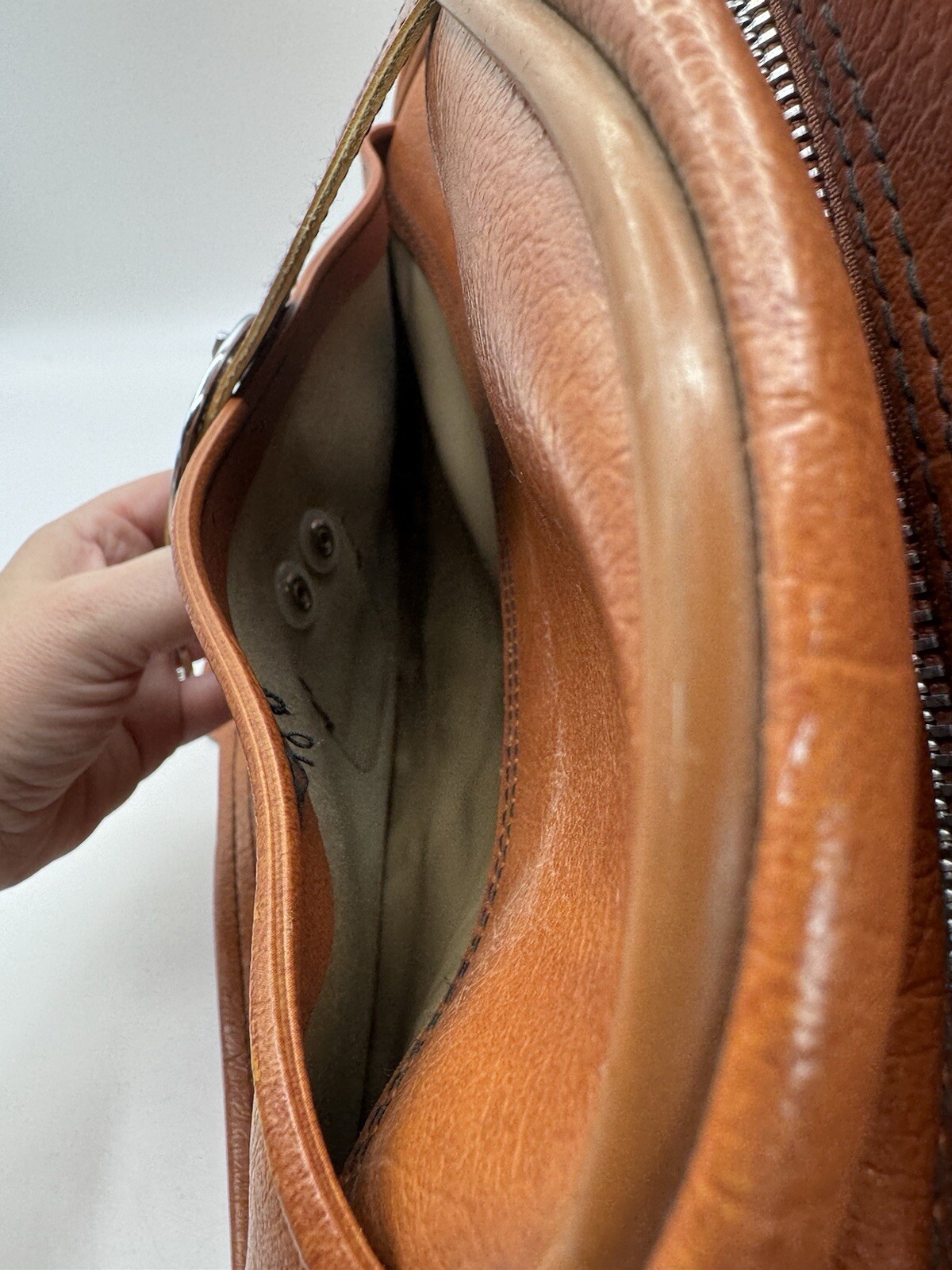Vintage Sears Leather Bag Briefcase Carry-On Travel Hobo 18″x 11″x 6.5″