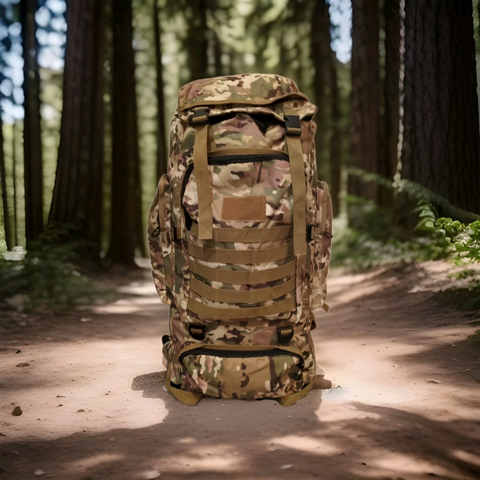 Camouflage Backpack Extra Large 6 Pockets 30″ × 16″ × 15″ New Camo Tactical Camp