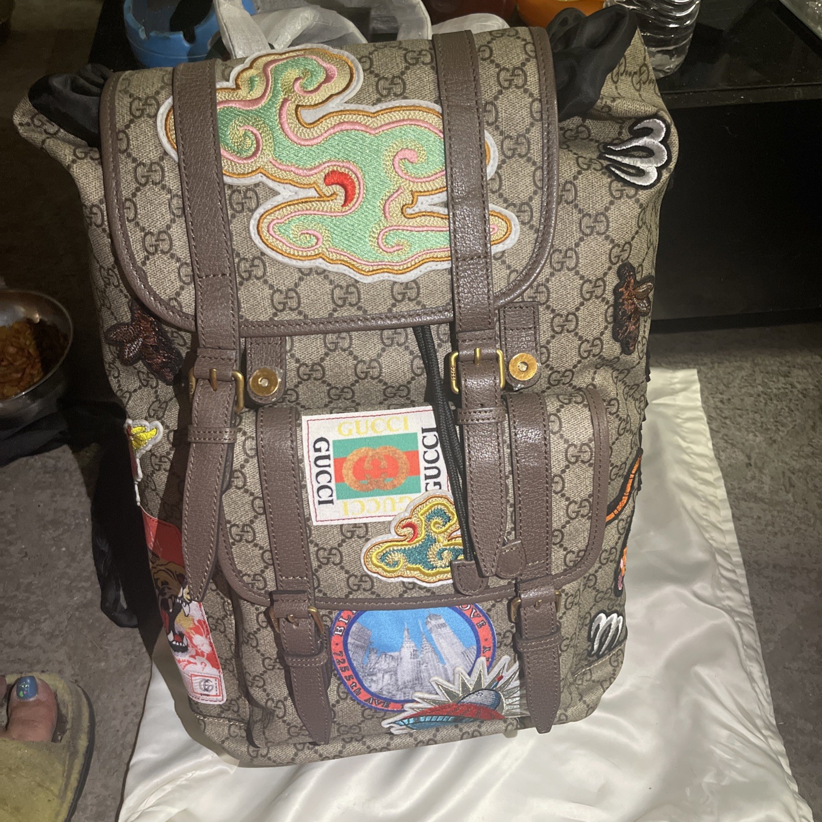 Gucci Pre-Owned GG Supreme Tiger Limited Backpack Free Shipping 40x30x19cm