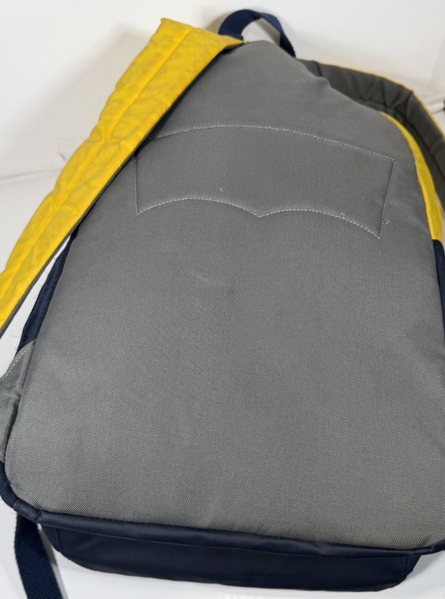 Levi’s Backpack – Yellow/White/Navy Blue Nylon 18 x 12 x 6 inches