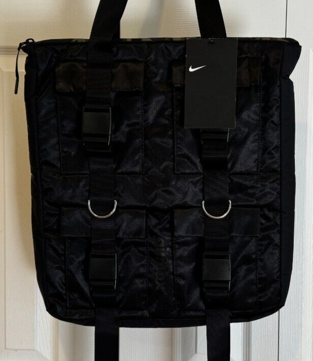 Nike Air Max Black Tote Bag Utility Pockets College Travel Books BA5852-010 NEW