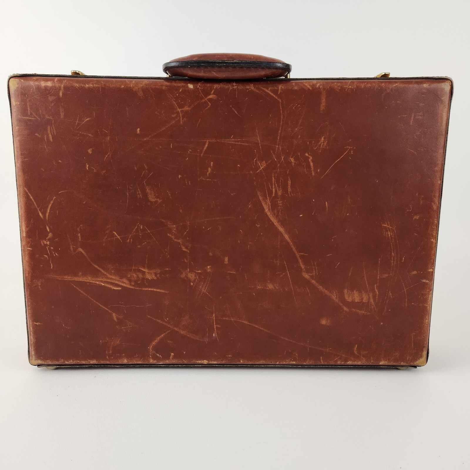 Vintage Schlesinger Brothers Leather Hardshell Briefcase Brown