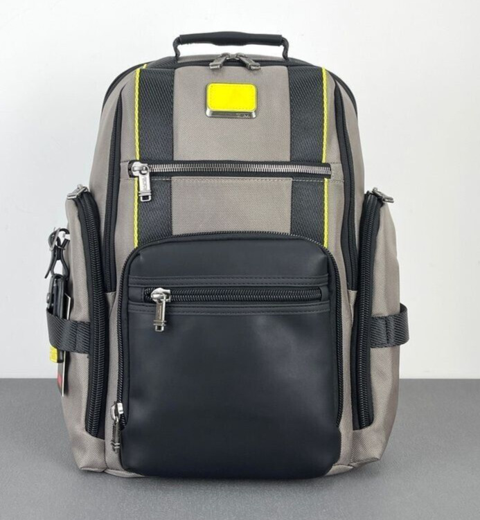 TUMI ALPHA BRAVO Shepherd Deluxe Brief Pack Backpack Gray Yellow Outlet Products